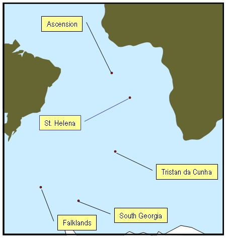 tristan da cunha zone carte